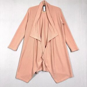 Clara Sun Woo Cardigan Sweater Womens Small Open Waterfall Draped Front Long NWT